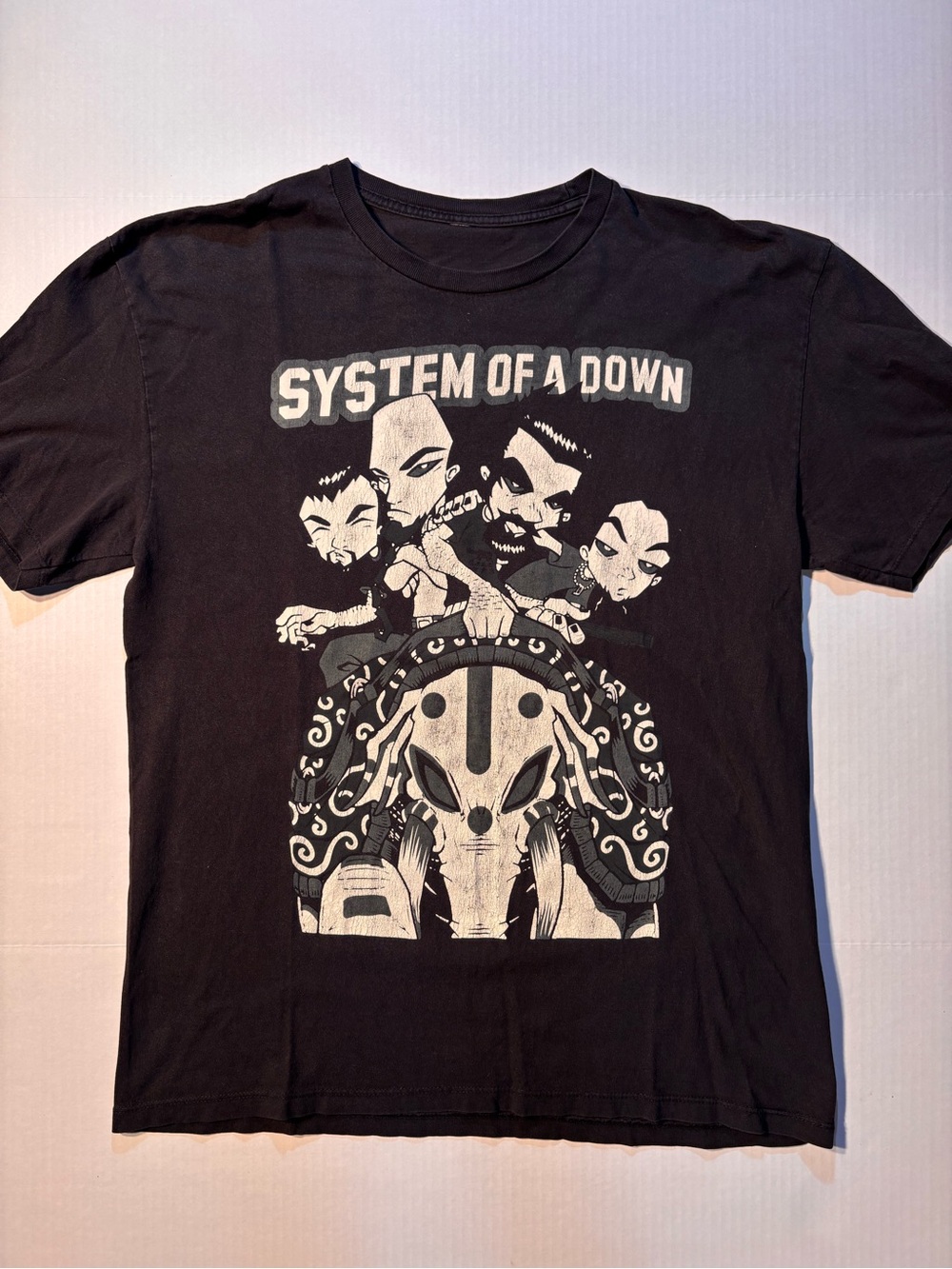 Vtg System of a Down Cartoon Elephant Punk Rock Band Tour Skull Grunge Tshirt